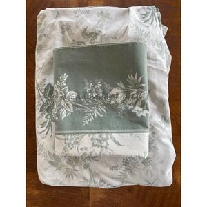WestPoint Stevens Sage Green Botanical Toile Sheet Set - Shabby Chic Vtg Bedding
